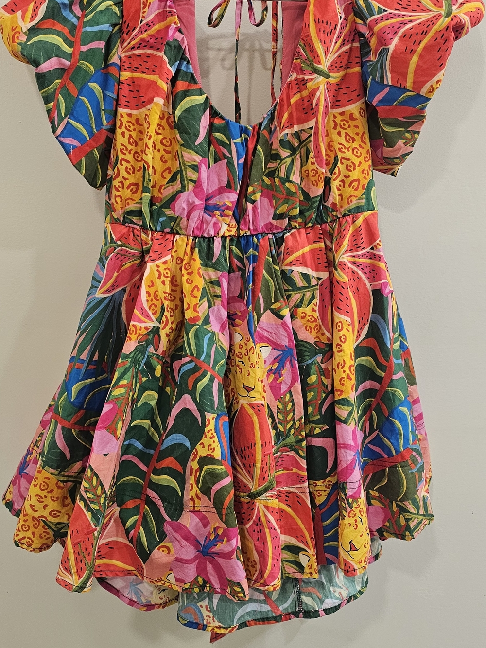 SHEIN Tropical Floral Dress in Pink, Yellow, Green, Blue